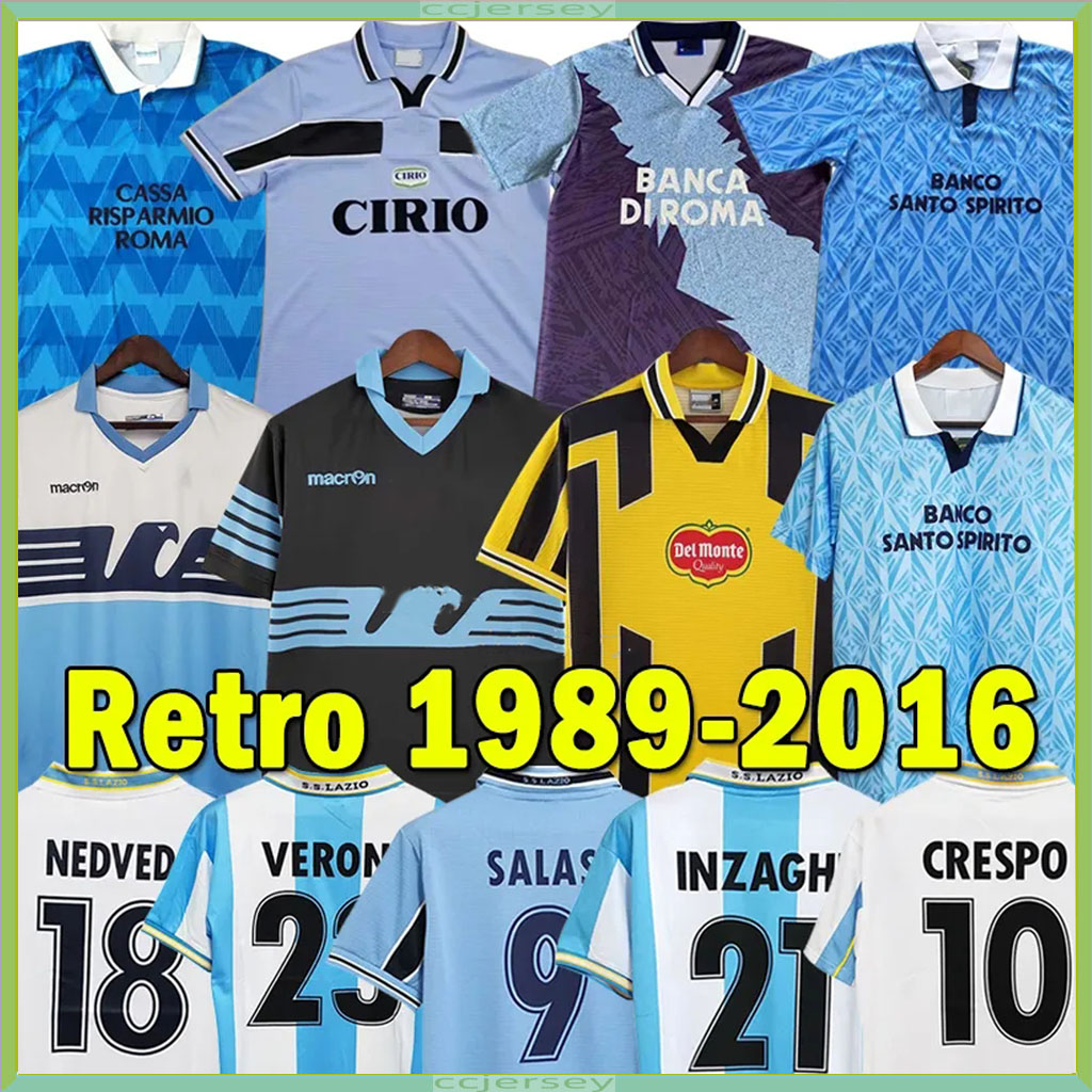 SIMEONE 1989 1990 lazio retro soccer jerseys Vintage 1991 92 95 98 99 00 01 14 NEDVED SALAS GASCOIGNE NESTA Classic football shirt VERON CRESPO MIHAJLOVIC jersey