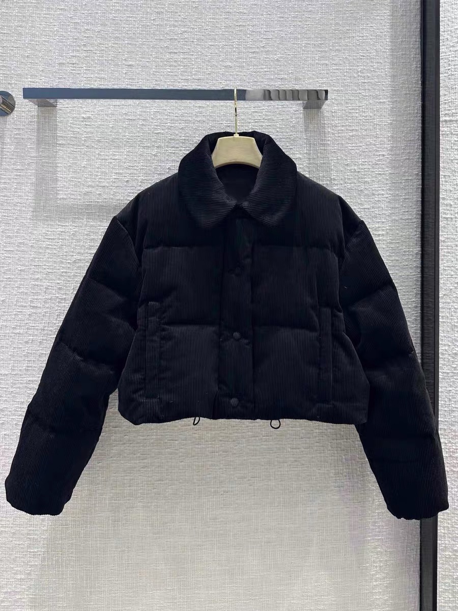 Feeling lapel velvet down jacket for women 2023 winter new m/iu short white duck down bread jacket thickened cotton jacket