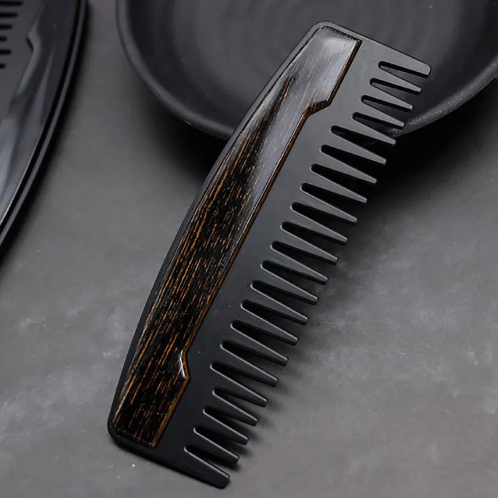MOQ 100pcs Preminum OEM Custom Hair Comb Wide Teeth Metal Wooden Beard Combs Oil Hairs For Men Peines De Barba De Madera Pelos De Aceite Para Hombres
