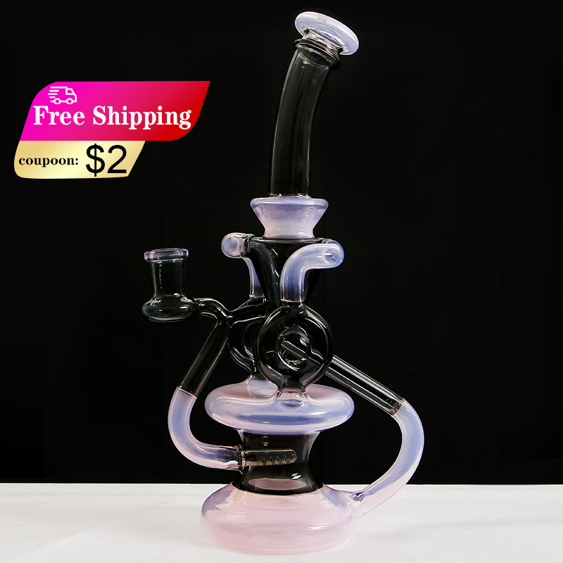 Glass Recycler tornado Water Bong Handmade Pipe Borosilicate Material Bong With 14mm Joint Bowl