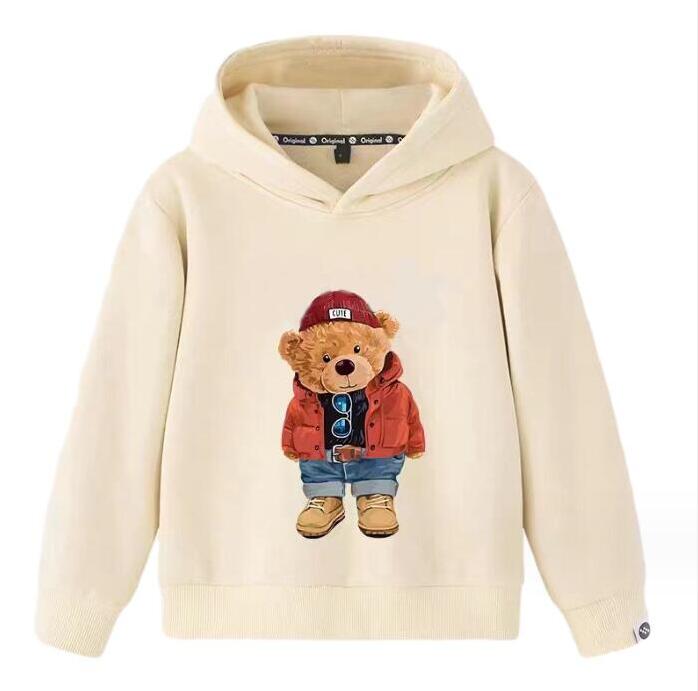 Pullover Spring Autumn Kids Cartoon Bear Hoodies Children Cotton Sweaters Boys Casual Sweatshirts 2-8 Years Y241115JMSM Y241115JMSM Y241115