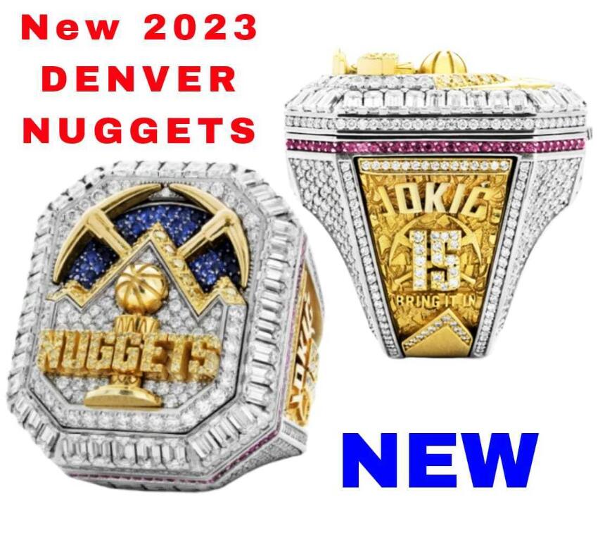 2022 Nuggets Basketball JOKIC Team Champions Championship Ring With Wooden Display box Souvenir Men Fan Gift Drop R250425