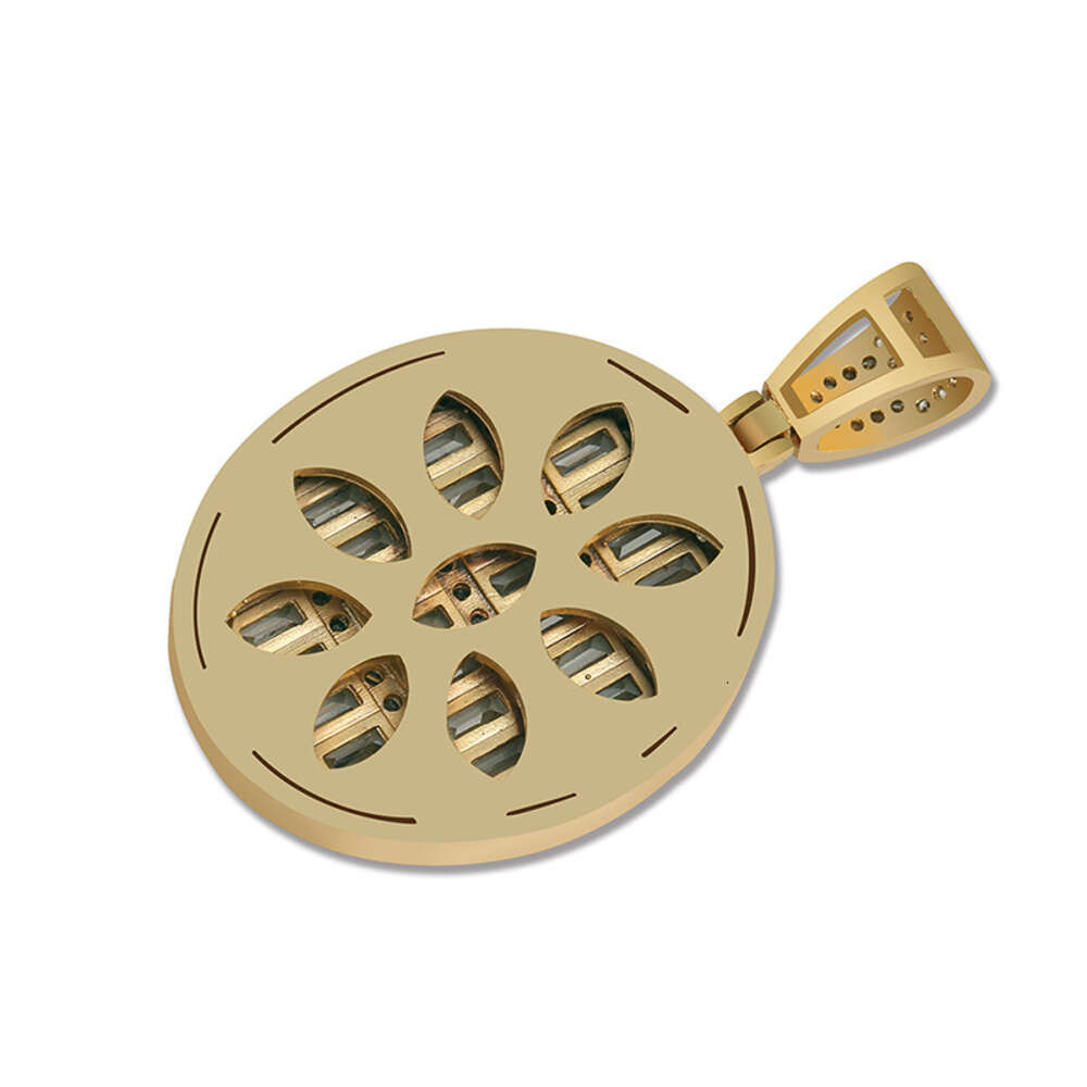 Micro Inlaid Baguette Cubic Zirconia Oval Pendant Necklace Hiphop Men's And Women's Hip Hop Rock Ins Necklaces Jewelry Accessories Bling Gem