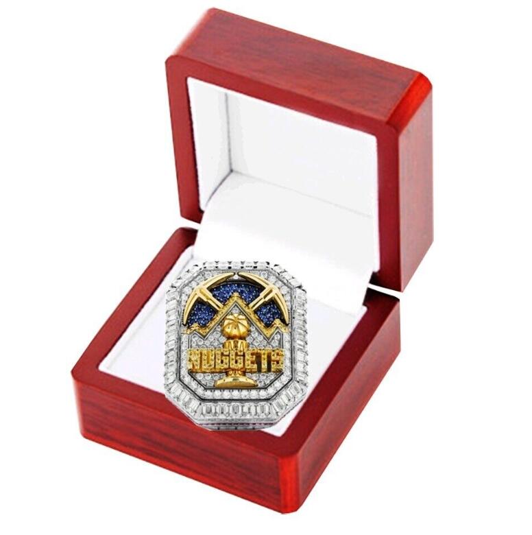 2022 Nuggets Basketball JOKIC Team Champions Championship Ring With Wooden Display box Souvenir Men Fan Gift Drop R250425