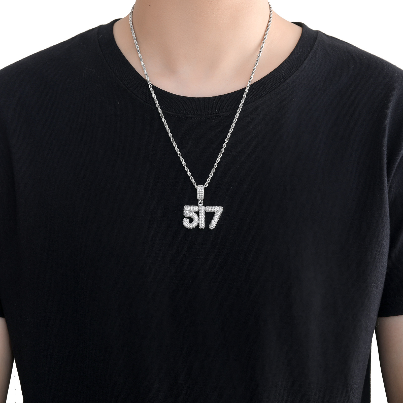 Hip Hop Charm DIY Gold Silver Color 0-9 Bubble Numbers Pendant Women Children Jewelry Gift