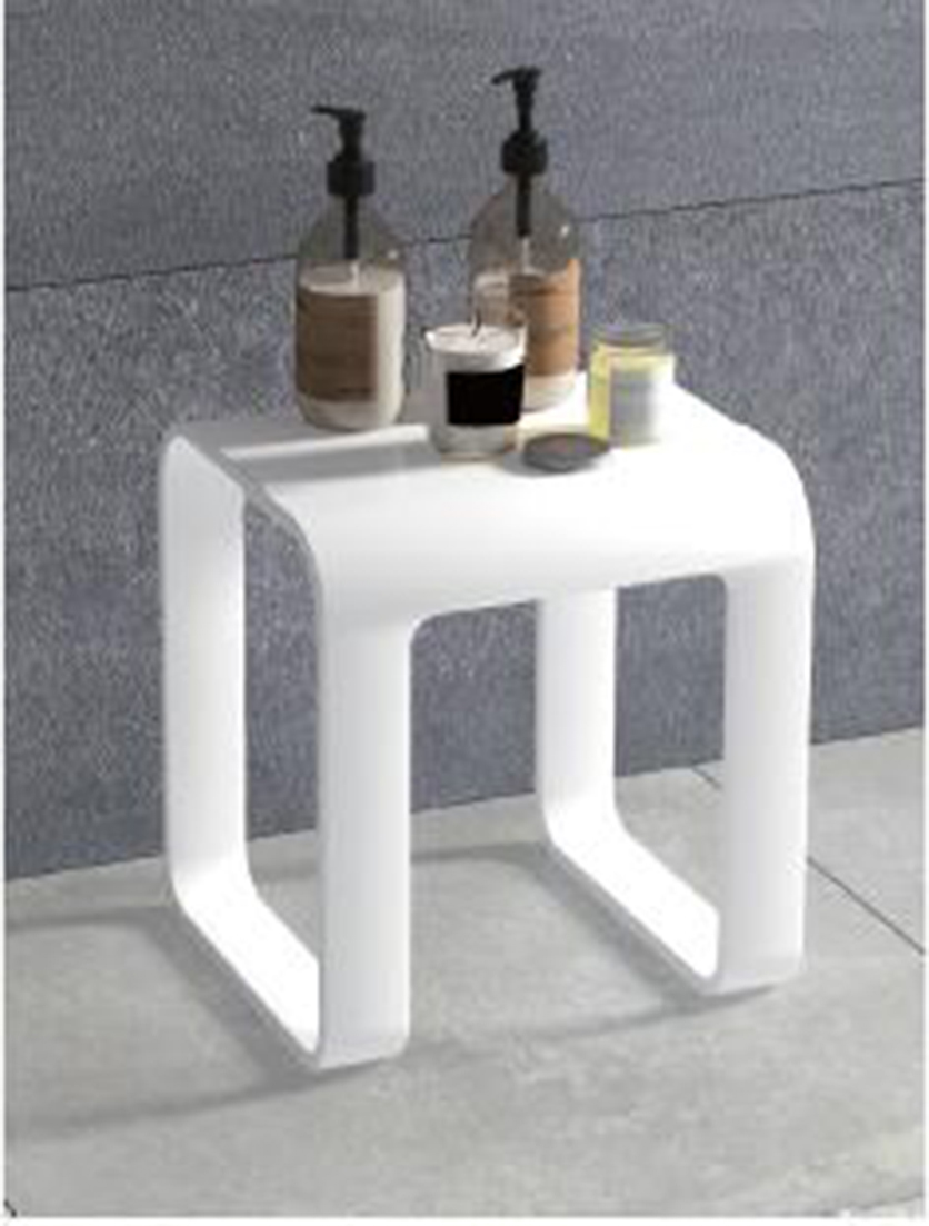 Bathroom Stool Modern Curved Design Furniture Bench Seat Acrylic Solid Surface Stone Chair RJ002