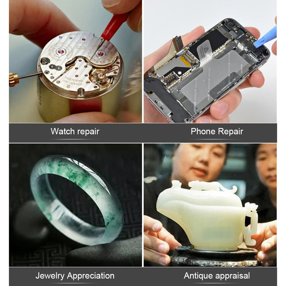 Magnifying Glasses Jeweler Watchmaker With Led Light Magnifying Glass 8X 15X 23X Headband Magnifier Glasses Reading Led Magnifying Glass Glasses 23103