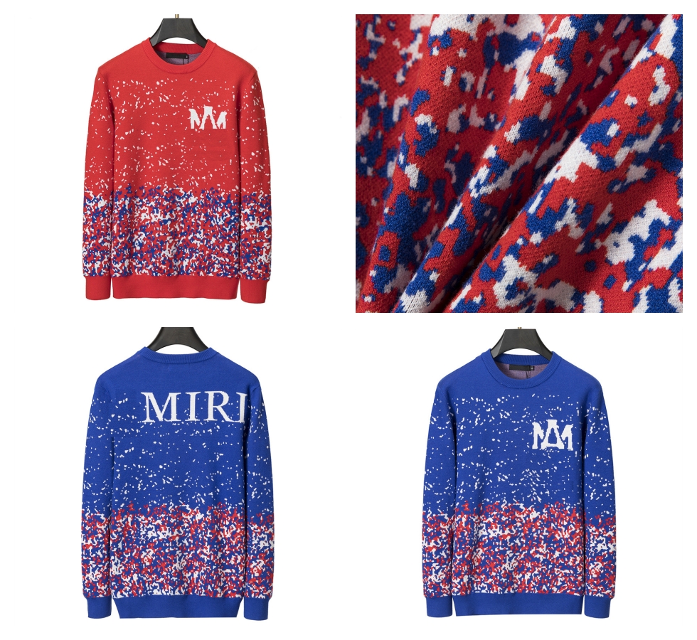 SS High Quality New Mens Sweaters Embroidered letter Knitted Sweater Men Long Sleeve Striped Sweatshirts Solid Slim Fit Men Pullover