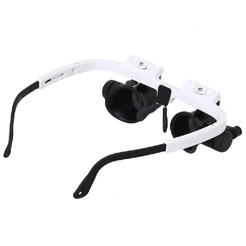 Magnifying Glasses UYANGG Head-Mounted Microscope Telescopic Jeweler Magnifier 8x 15x 23x Magnifying Glass 2 Led Lights Magnifier Loupe Repair Tool 23