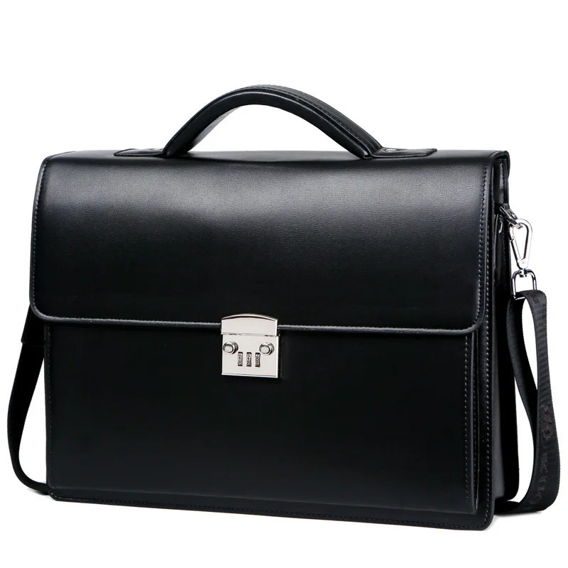 Briefcases Male Password Lock Briefcase Diagonal Package PU Leather Laptop Business Bag Men Shoulder Messenger Handbags Maleta 231030