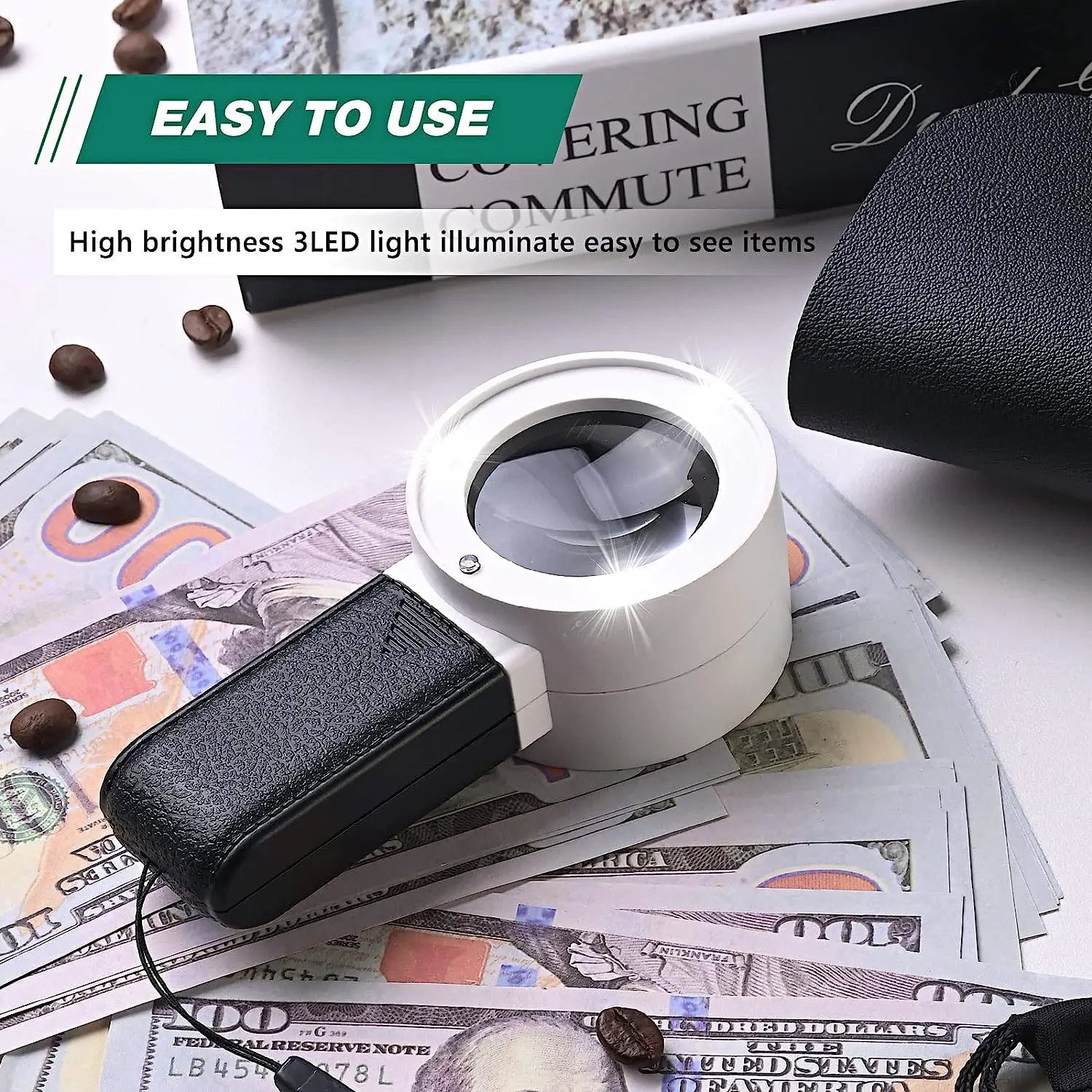 Magnifying Glasses 30X Magnifying Glass With Professional LED Light Double Llayer Optical Glasses Lens Handheld Loupe Magnifier For Jewellery lupa 231