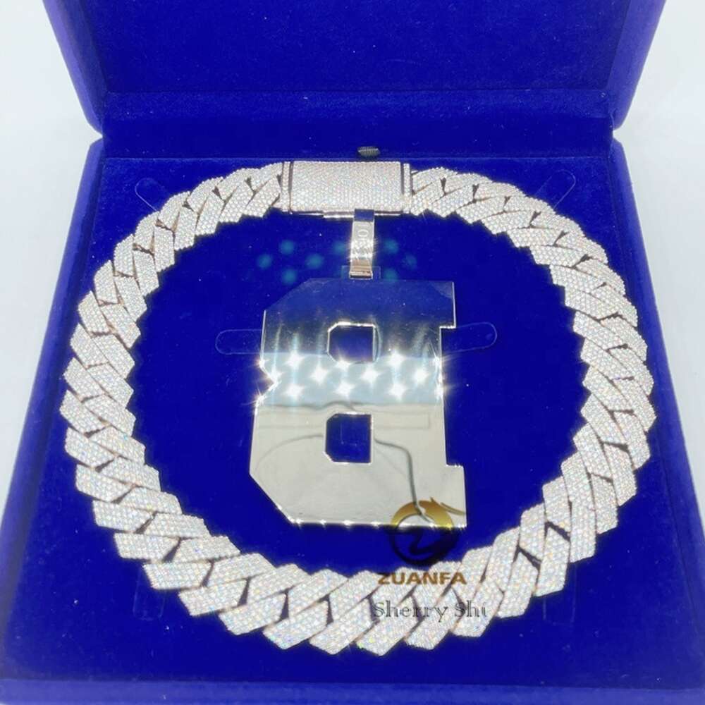 necklace moissanite chain Hip Hop Gold Iced Out Vvs Moissanite Diamond Custom Letter Name Necklace