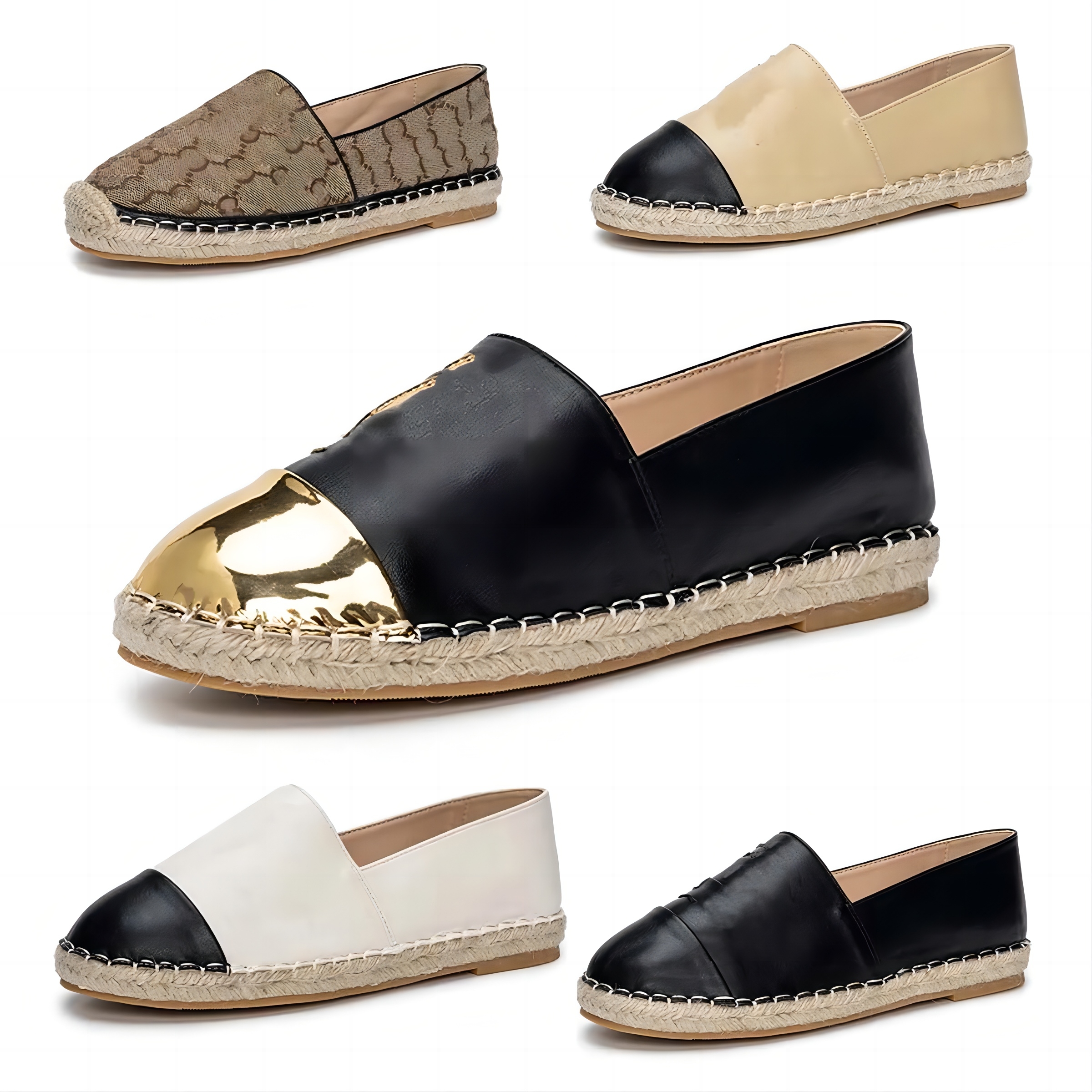 Luxury Shoes For Women Designer Loafers Woman Sandals Espadrilles Autumn Slides ladies flat Beach Half Slippers fashion female Fisherman canvas shoe with box