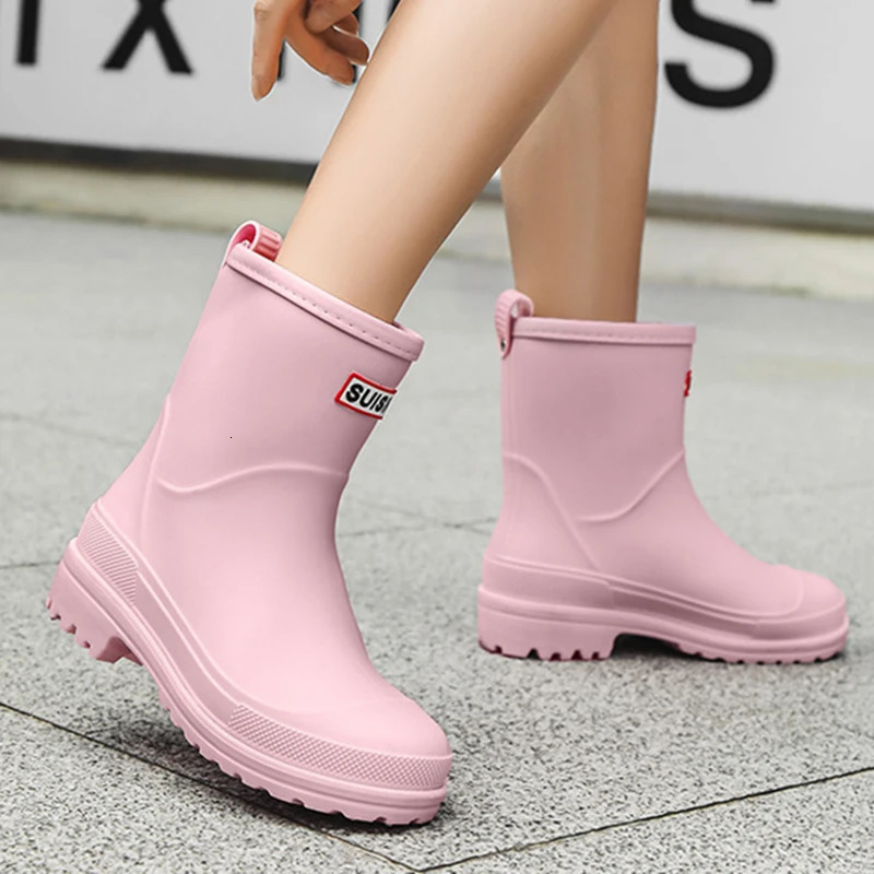Rain Boots Rain Boots Women Low Non-slip Kitchen Rain Shoes Water Boots Woman Rubber Boots Garden Galoshes Slip-on Rainboots Short Boots 231030