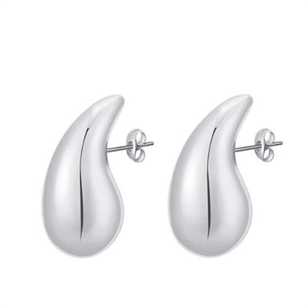 Vintage Gold Color Plated Chunky Dome Drop Earrings for Women Glossy Stainless Steel Thick Teardrop Earring Jewelry GC2427
