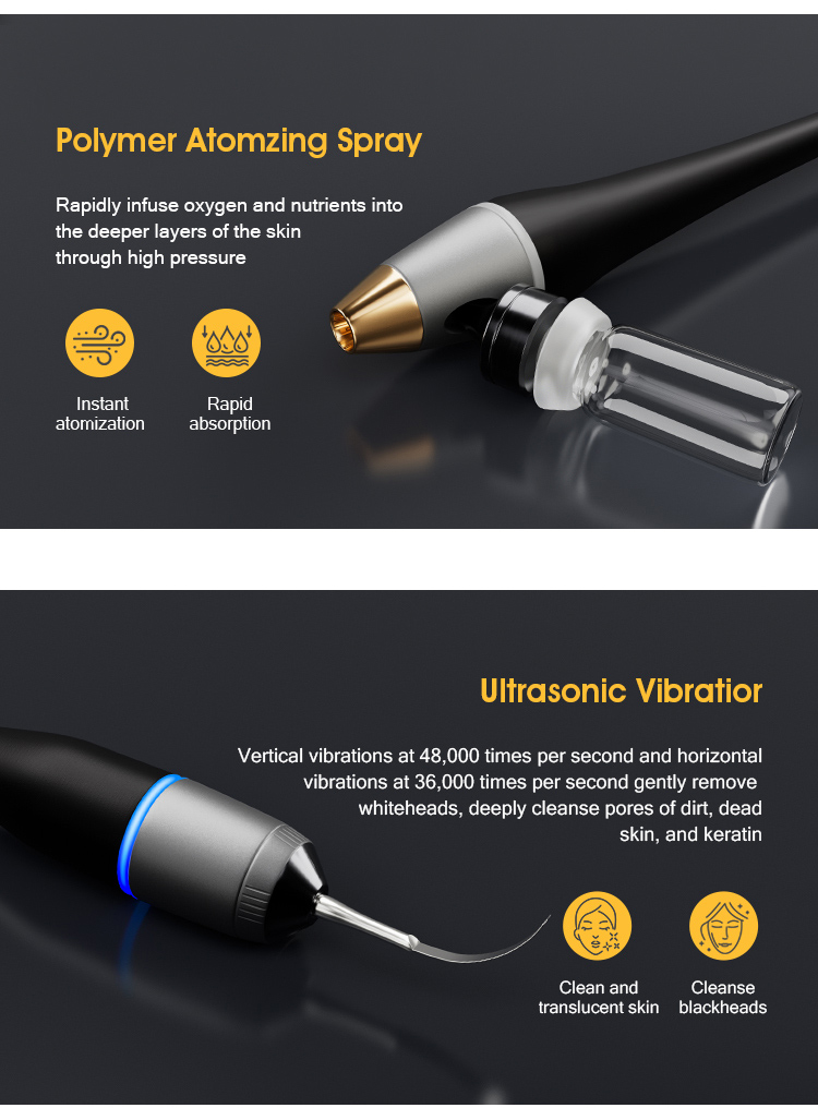 Microdermabrasion oxygen Facial Cleaning Beauty Device 11 in 1 hydrodermabrasion machine with Skin Scrubber