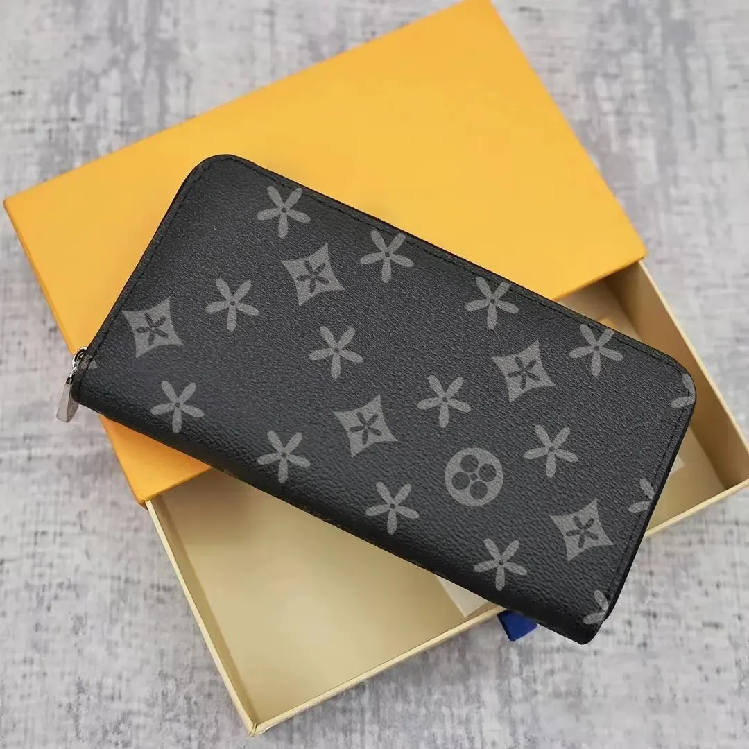 Designer Fashion women wallet Genuine Leather wallet single long zipper wallets lady ladies long classical purse with box card 60017 With Box and dustbag