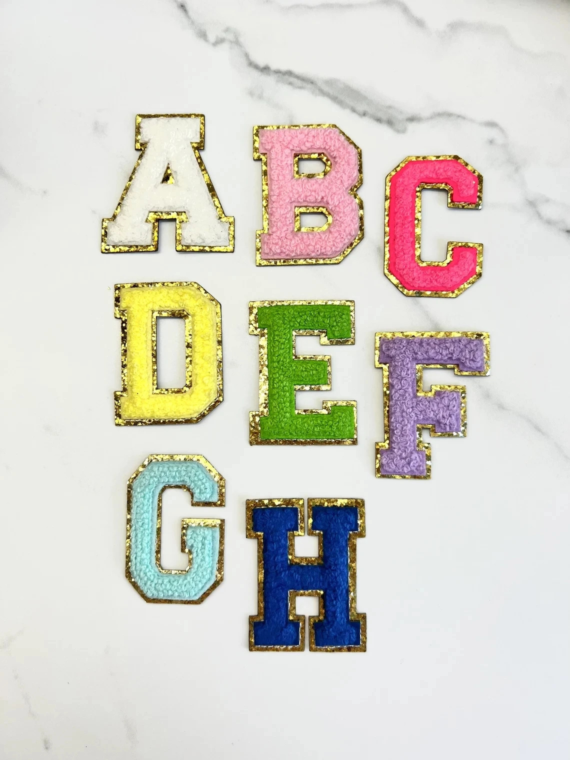 Bag Parts Accessories 5.5CM Felting stick on Large Pink Towel English letter Patches for Clothes Embroidery Appliques Clothing name Diy Accessories 23