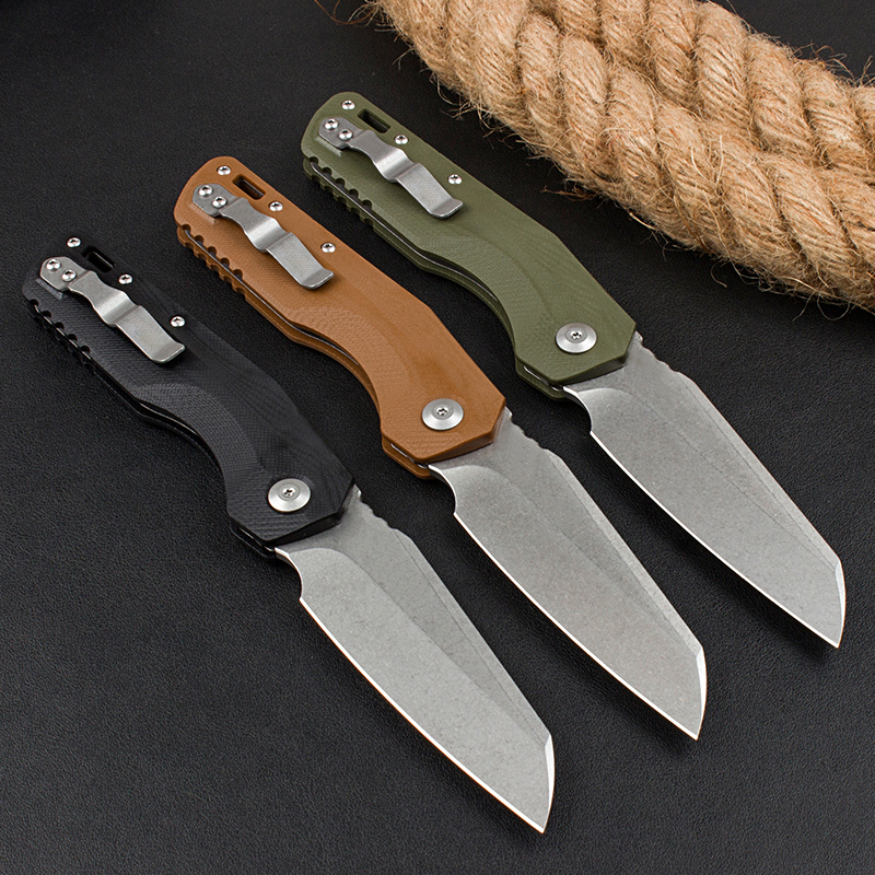 Promotion MSI Tactical Folding Knife M390MK Stone Wash Tanto Point Blade G10 Handle Outdoor EDC Pocket Knives with Retail Box