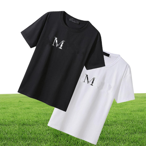 Summer Designer Mens T Shirts Men Women Letter Logo Tees Black White Casual Loose Slim Fashion Street Clothing Design Tshirts Top