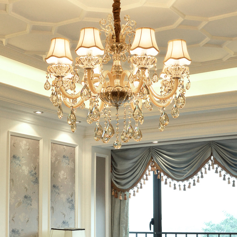 European style chandelier living room lighting atmosphere candle lamp simple modern restaurant lamp bedroom crystal lamp