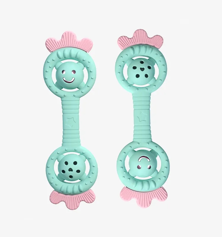 Silicone Baby Teether Chewable Teething Toy Strawberry Rattle Oral Motor Toy BPA Free Food Grade Newborn Boy Girl Sensory Products