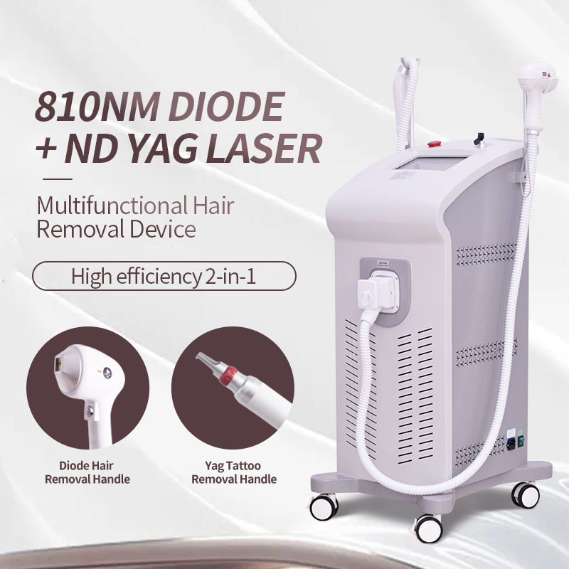 Hot Sale Vertical 808 Diode Laser Hair Removal Machine Q-Switched Nd Yag Laser Tattoo Removal Machine Ice Titanium 755 808 1064 Laser Epilator Tattoo 