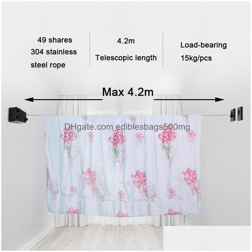 Dookole Retractable Clothese, Stainless Steel Double Rope Wall Mount Laundry e, Adjustable and Heavy Duty Indoor/Outdoor Drying Rack