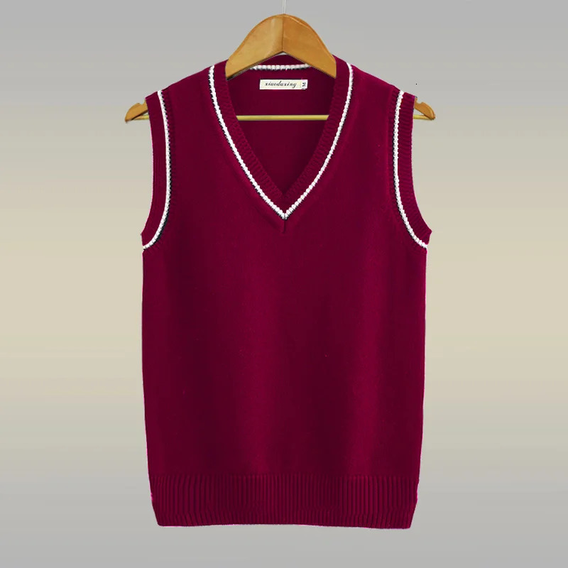 Men's Sweaters Men V-neck Sweater Vest Plus Size S-5XL Sleeveless Jumper Preppy Style Couple Slim Fit Knit Tops Autumn Classic Korean All-match 2