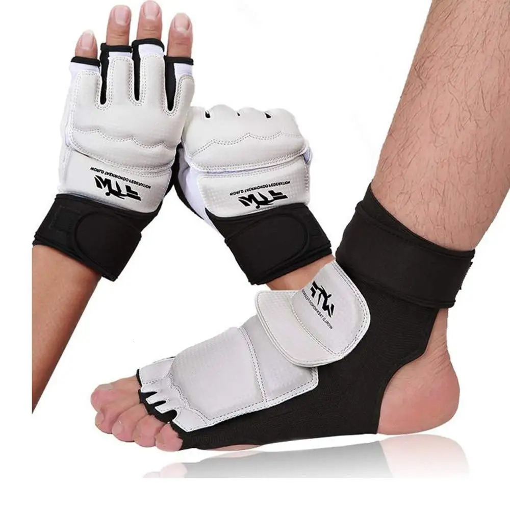 Protective Gear Taekwondo Gloves Karate Sparring Hand Leg Protector Set Shin Guard Knee Warmer Women Palm Boxing Foot Shoes MMA Adult Kids 231030
