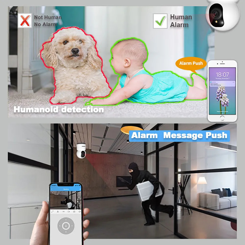 Pinhole Cameras 2 4G 5G Dual Band 5 0MP QHD Wifi IP AI Wireless Starlight Camera 2 Way Audio Night Color Surveilla CCTV PTZ Srihome SH038 231030