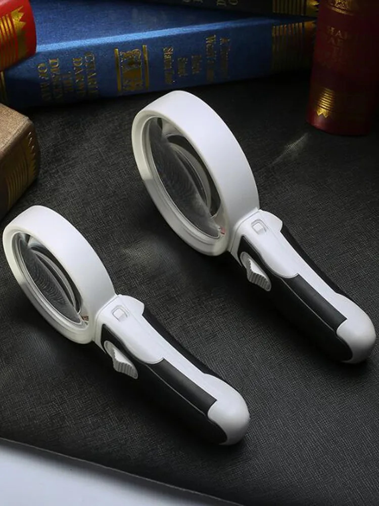 Magnifying Glasses 20 Times Optical Magnifying Glass With LED Lights Handheld Backlit Magnifier For Reading Lupas de aumento 231030