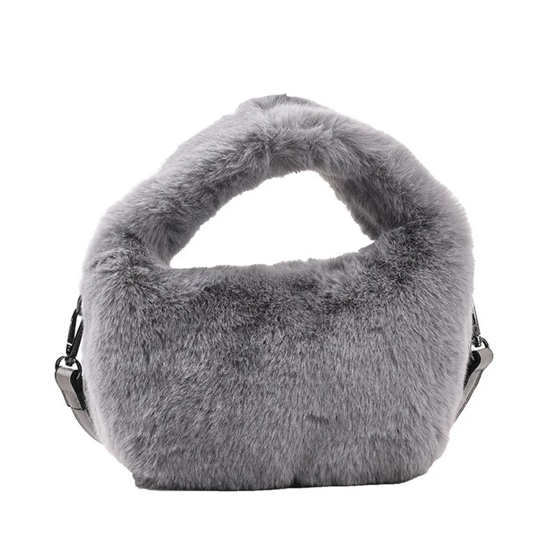 Evening Bags Woman Bags Winter Faux Fur Purse Handbag Fashion Warm Soft Mini Fluffy Bag Casual Cute Female Crossbody Shoulder Plush Bag 231030