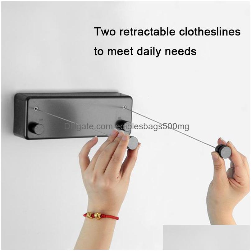 Dookole Retractable Clothese, Stainless Steel Double Rope Wall Mount Laundry e, Adjustable and Heavy Duty Indoor/Outdoor Drying Rack