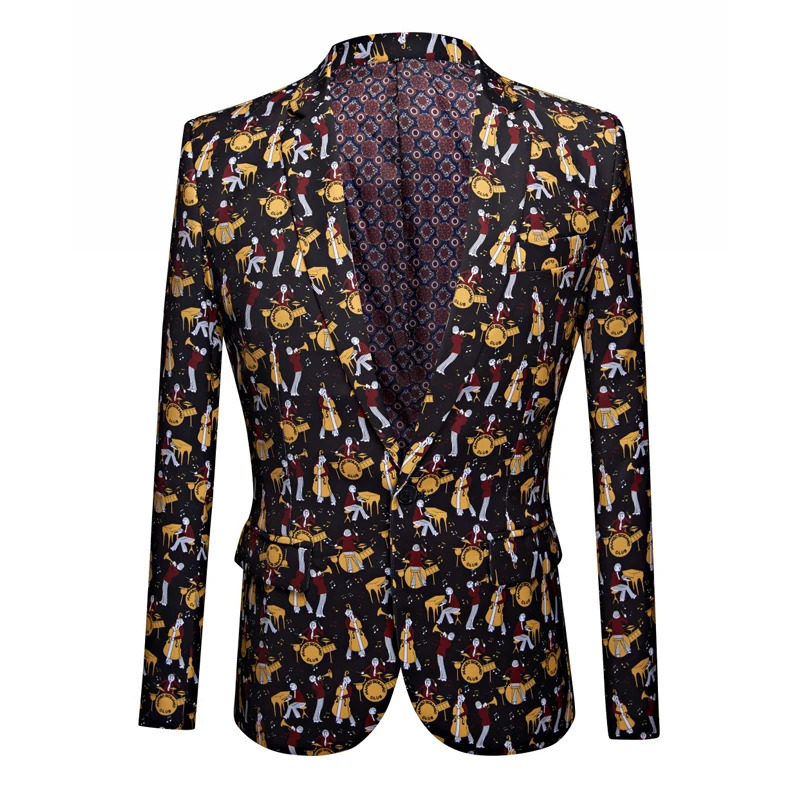 Men's Suits Blazers Men's Suit Fashion Boutique Print Man Suit Slim Fit Male Formal Business Casual Suits Men 2 piece suit Singers Prom Part