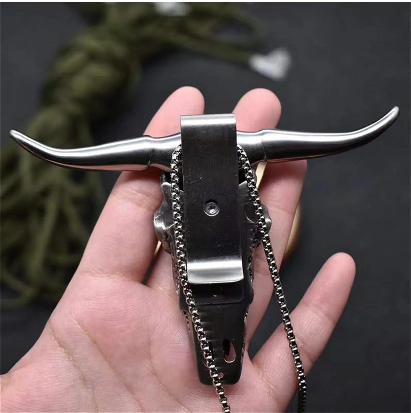 Camp Furniture D2 Damascus Necklace Knife Pendant EDC Mutil tool Car Decoration Cool 231030