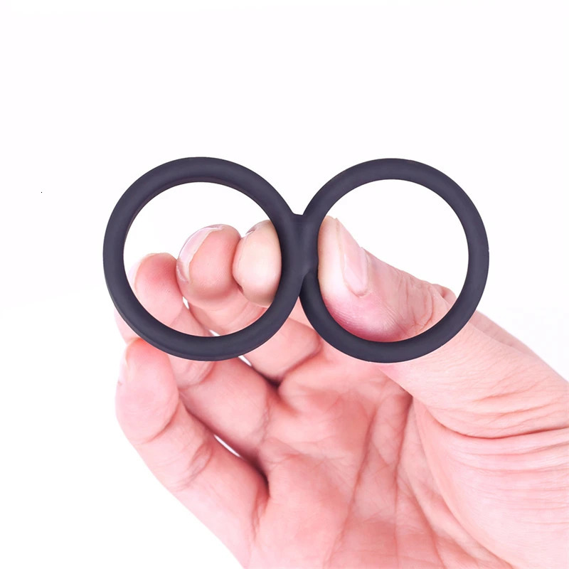 Cockrings Two Cock Rings For Men Silicone Anti Ejaculation Training Sex Toy Sex For Couple Sextoys Men Stretching Ring On Penis 231030