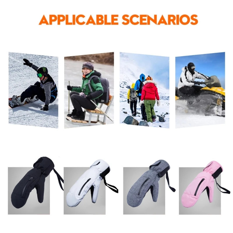Ski Gloves Waterproof Snowboard Gloves Touch-Screen Ski Mittens Thermal Thick Ski Gloves 231030