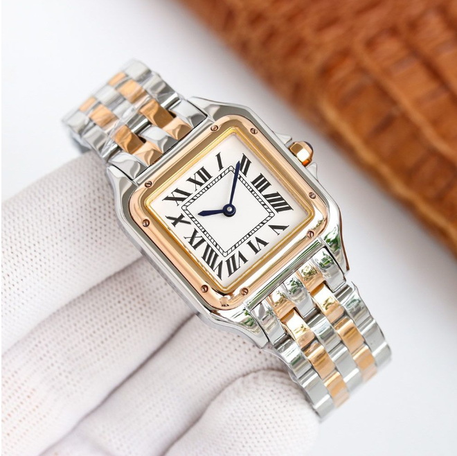 Fashion Watches Quartz Battery Luxury Square Wristwatch Dial Stainless Steel Strap Brand Lady Watch
