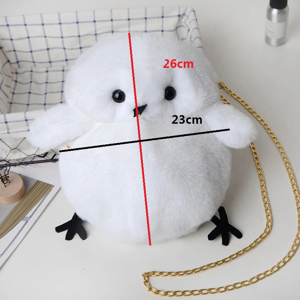 Evening Bags Fashion Faux Fur Shoulder Bag for Women Winter Soft Plush Cute Chicken Crossbody Messenger Bag Party Cartoon Student Girls Gift 231030