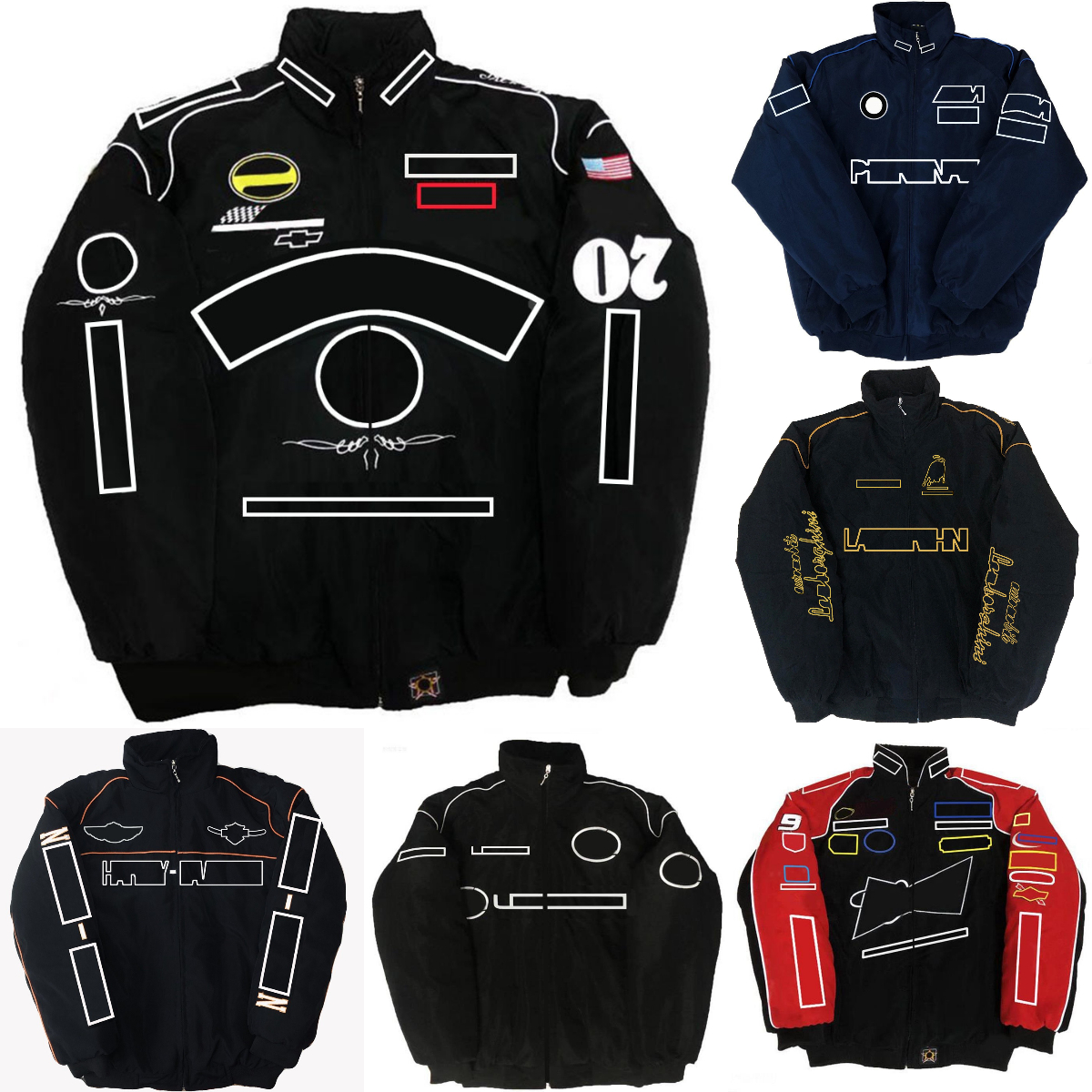 Upgrade F1 Racing Suit College Style Motorcycle Full Embroidery MOTO Team Clothing Autumn Winter Windproof Warm Off-Road Jacket