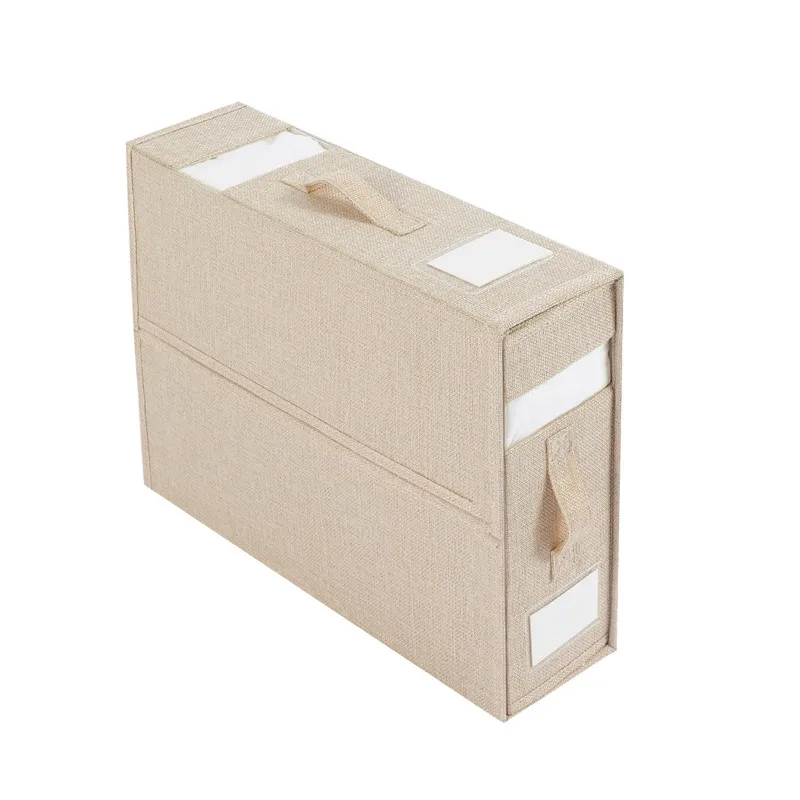 Bed Sheet Set Organizer Folding with Transparent Label Slot Bedding Organizer for Pillowcases Towels Clothes Blanket Quilt Cover WLL2112