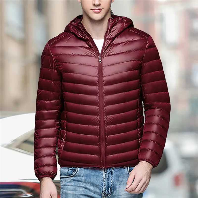 Men's down fall and winter fashion short down jacket 2023 new ultra light down coat portable packable down jacket l231028