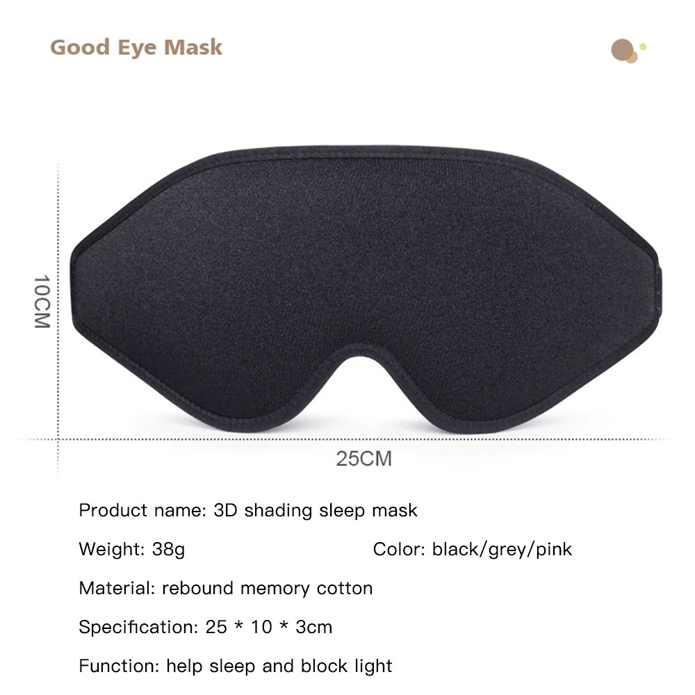 Sleep Masks 3D Sleep Mask Blindfold Sleeping Aid Eye Mask Soft Memory Foam Face Mask Eyeshade 99% Blockout Light Slaapmasker Eye Cover Patch 231030