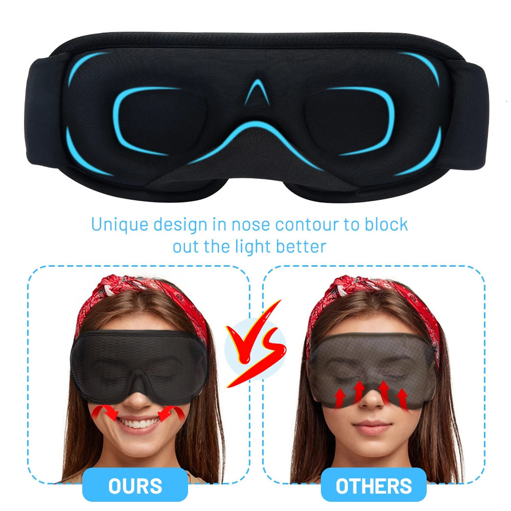 Sleep Masks 3D Sleeping Mask Block Out Light Sleep Mask For Eyes Soft Sleeping Aid Eye Mask for Travel Eyeshade Night Breathable Slaapmasker 231030