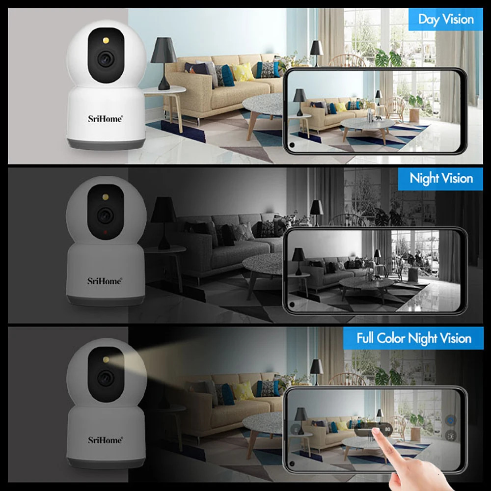 Pinhole Cameras 2 4G 5G Dual Band 5 0MP QHD Wifi IP AI Wireless Starlight Camera 2 Way Audio Night Color Surveilla CCTV PTZ Srihome SH038 231030