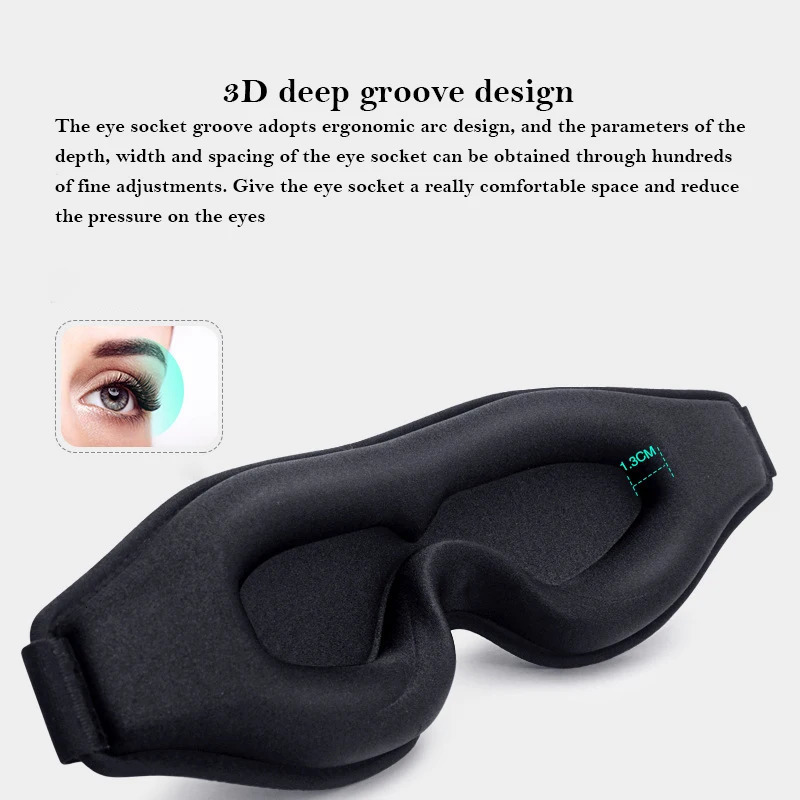 Sleep Masks 3D Contoured Sleep Mask 100% Blockout Light Eye Cover for Men Women Adjustable Strap Soft Travel Nap Comfort Sleeping Eyeshade 231030