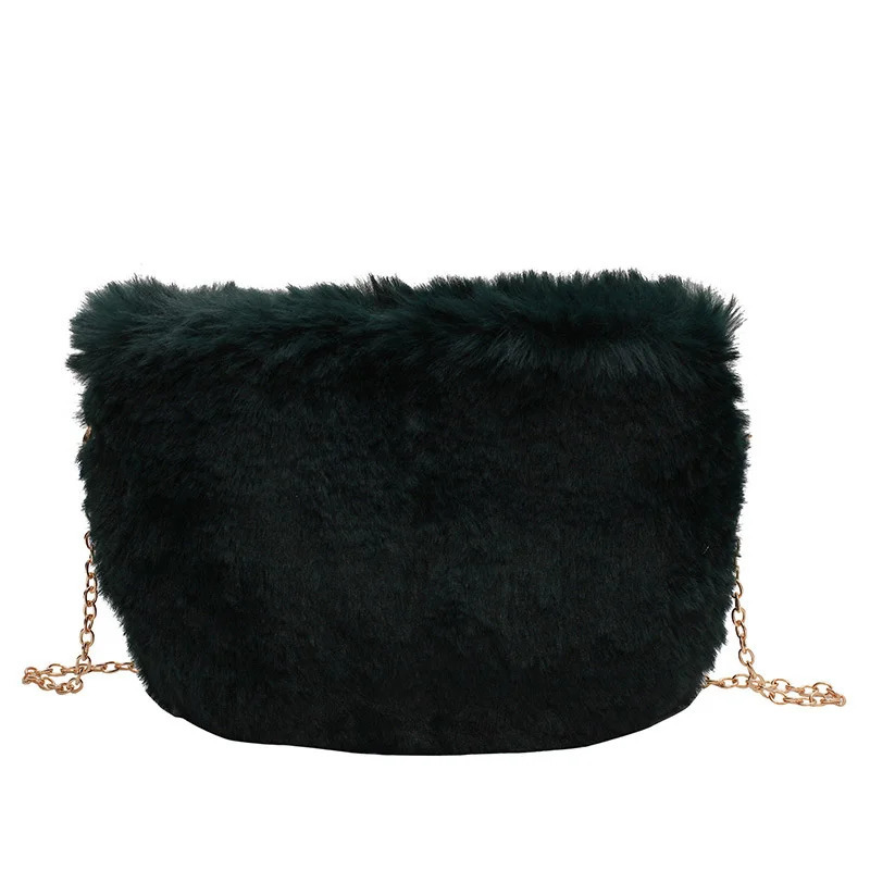 Evening Bags Fur Armpit Bag With Chain Fashion Fluffy Crossbody Bags For Women Winter Faux Furry Handbag Fausse Fourrure Fell Tasche 231030