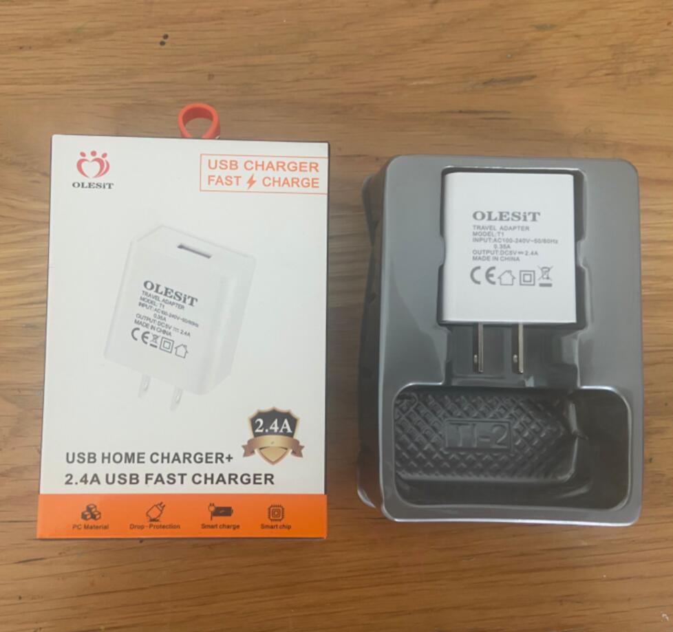 Olesit T1 US Plug Travel Kit 2.4A Quick Charger with type-c Micro USB Data Cable fast charging