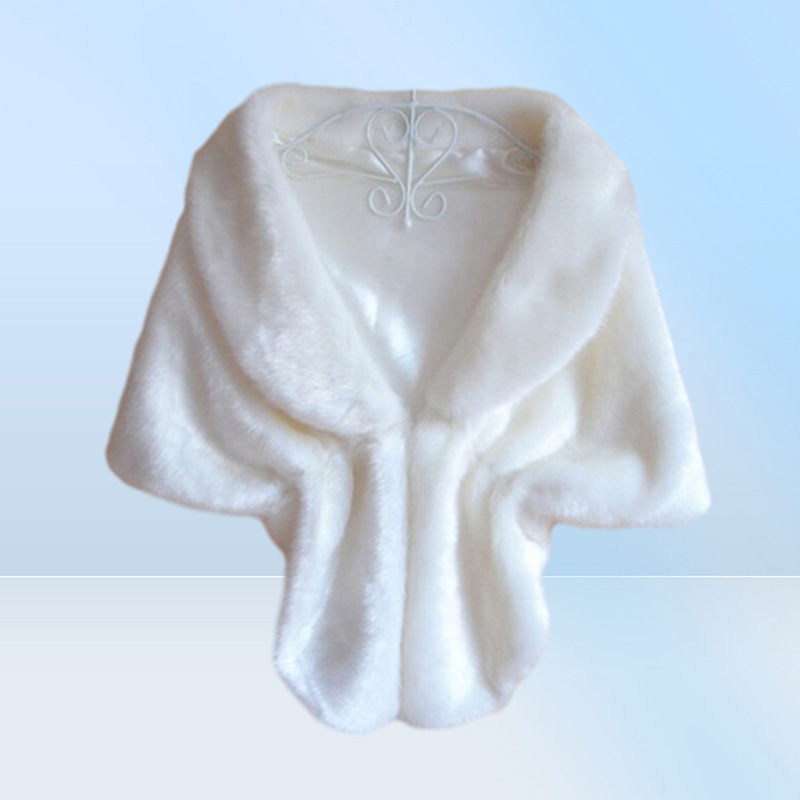 Women Lady Bolero Shrug Cape Black White Brown Stylish Plush Faux Fur Shawl Wrap Bridal Wedding Jacket Gilet Stole Waistcoat665755